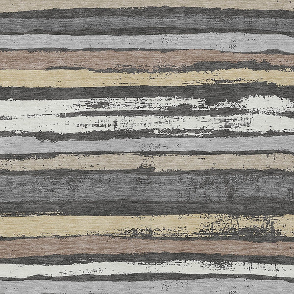 Homeroots 3' Stylish Washable Indoor Outdoor Area Rug In Beige, Brown, And Gray For Versatile Home Use 8' X 10' Polyester 598875