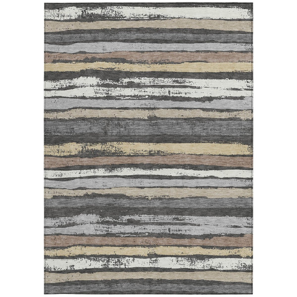 Homeroots 3' Stylish Washable Indoor Outdoor Area Rug In Beige, Brown, And Gray For Versatile Home Use 10' X 14' Polyester 598877