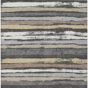 Homeroots 3' Stylish Washable Indoor Outdoor Area Rug In Beige, Brown, And Gray For Versatile Home Use 10' X 14' Polyester 598877