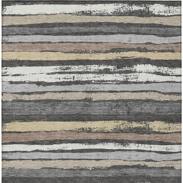 Homeroots 3' Stylish Washable Indoor Outdoor Area Rug In Beige, Brown, And Gray For Versatile Home Use 10' X 14' Polyester 598877