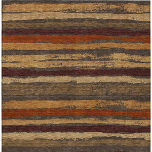 Homeroots 3' Stylish Washable Indoor Outdoor Area Rug In Beige, Brown, And Gray For Versatile Home Use 3' X 5' Polyester 598878