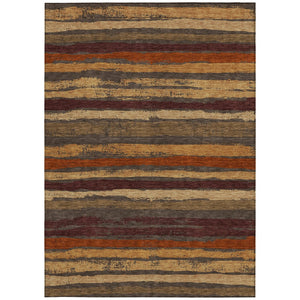 Homeroots 3' Stylish Washable Indoor Outdoor Area Rug In Beige, Brown, And Gray For Versatile Home Use 8' X 10' Polyester 598881