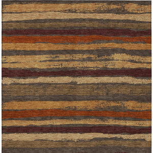 Homeroots 3' Stylish Washable Indoor Outdoor Area Rug In Beige, Brown, And Gray For Versatile Home Use 8' X 10' Polyester 598881