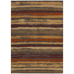 Homeroots 3' Stylish Washable Indoor Outdoor Area Rug In Beige, Brown, And Gray For Versatile Home Use 9' X 12' Polyester 598882