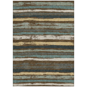 Homeroots 3' Stylish Washable Indoor Outdoor Area Rug In Beige, Brown, And Gray For Versatile Home Use 9' X 12' Polyester 598888
