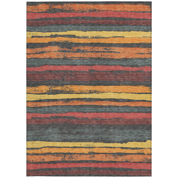 Homeroots 3' Stylish Washable Indoor Outdoor Area Rug In Beige, Brown, And Gray For Versatile Home Use 3' X 5' Polyester 598890