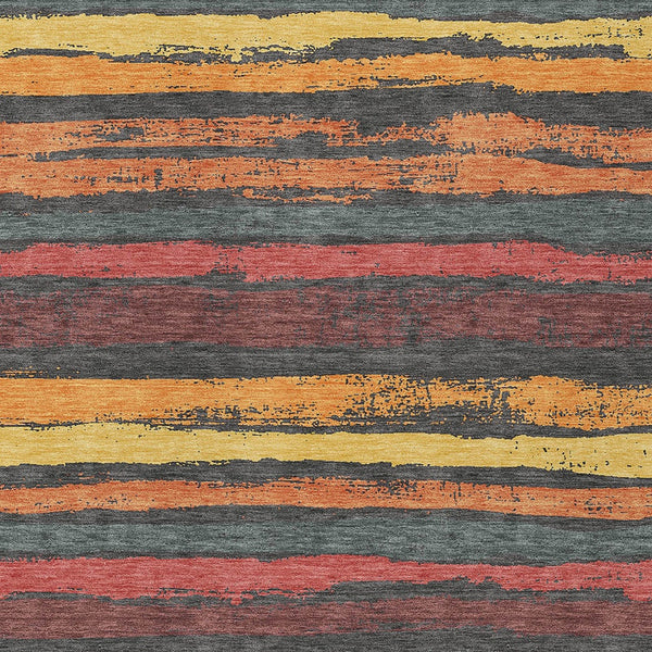 Homeroots 3' Stylish Washable Indoor Outdoor Area Rug In Beige, Brown, And Gray For Versatile Home Use 5' X 8' Polyester 598891