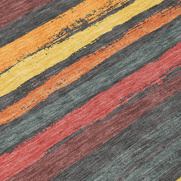 Homeroots 3' Stylish Washable Indoor Outdoor Area Rug In Beige, Brown, And Gray For Versatile Home Use 8' Round Polyester 598892