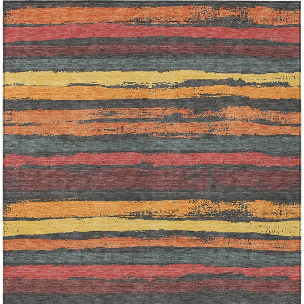 Homeroots 3' Stylish Washable Indoor Outdoor Area Rug In Beige, Brown, And Gray For Versatile Home Use 8' X 10' Polyester 598893