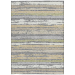 Homeroots 3' Stylish Washable Indoor Outdoor Area Rug In Beige, Brown, And Gray For Versatile Home Use 5' X 8' Polyester 598897