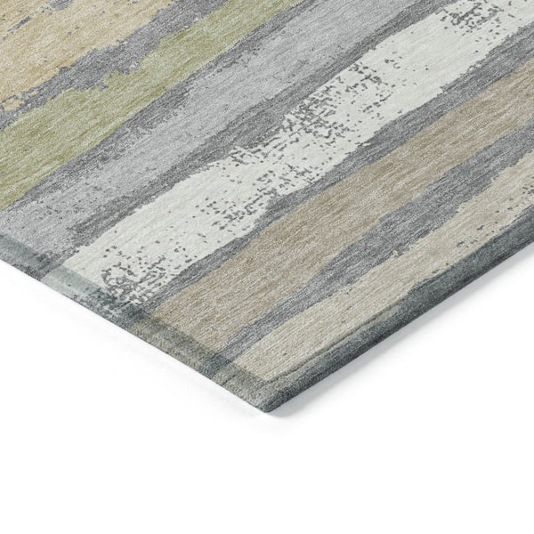Homeroots 3' Stylish Washable Indoor Outdoor Area Rug In Beige, Brown, And Gray For Versatile Home Use 8' X 10' Polyester 598899