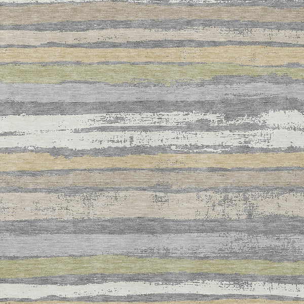 Homeroots 3' Stylish Washable Indoor Outdoor Area Rug In Beige, Brown, And Gray For Versatile Home Use 9' X 12' Polyester 598900