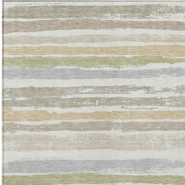 Homeroots 3' Stylish Washable Indoor Outdoor Area Rug In Beige, Brown, And Gray For Versatile Home Use 3' X 5' Polyester 598902
