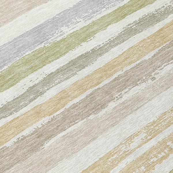 Homeroots 3' Stylish Washable Indoor Outdoor Area Rug In Beige, Brown, And Gray For Versatile Home Use 8' Round Polyester 598904