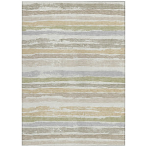 Homeroots 3' Stylish Washable Indoor Outdoor Area Rug In Beige, Brown, And Gray For Versatile Home Use 10' X 14' Polyester 598907
