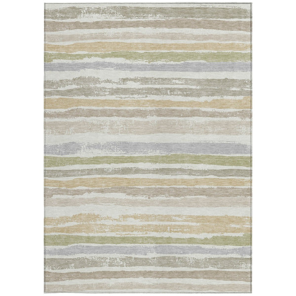 Homeroots 3' Stylish Washable Indoor Outdoor Area Rug In Beige, Brown, And Gray For Versatile Home Use 10' X 14' Polyester 598907