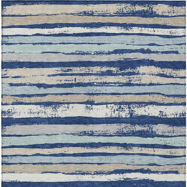 Homeroots 3' Stylish Washable Indoor Outdoor Area Rug In Beige, Brown, And Gray For Versatile Home Use 5' X 8' Polyester 598909