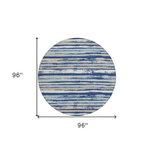 Homeroots 3' Stylish Washable Indoor Outdoor Area Rug In Beige, Brown, And Gray For Versatile Home Use 8' Round Polyester 598910