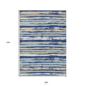 Homeroots 3' Stylish Washable Indoor Outdoor Area Rug In Beige, Brown, And Gray For Versatile Home Use 9' X 12' Polyester 598912