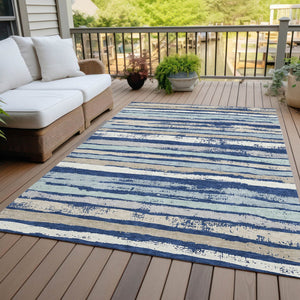 Homeroots 3' Stylish Washable Indoor Outdoor Area Rug In Beige, Brown, And Gray For Versatile Home Use 9' X 12' Polyester 598912