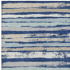 Homeroots 3' Stylish Washable Indoor Outdoor Area Rug In Beige, Brown, And Gray For Versatile Home Use 9' X 12' Polyester 598912