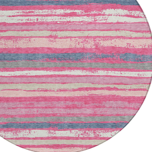 Homeroots 3' Stylish Washable Indoor Outdoor Area Rug In Beige, Brown, And Gray For Versatile Home Use 8' Round Polyester 598916