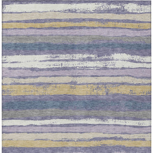 Homeroots 3' Stylish Washable Indoor Outdoor Area Rug In Beige, Brown, And Gray For Versatile Home Use 5' X 8' Polyester 598921