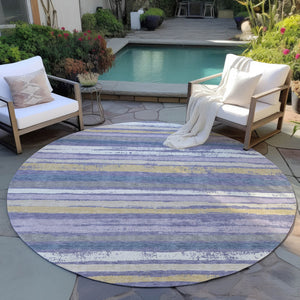 Homeroots 3' Stylish Washable Indoor Outdoor Area Rug In Beige, Brown, And Gray For Versatile Home Use 8' Round Polyester 598922