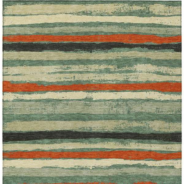 Homeroots 3' Stylish Washable Indoor Outdoor Area Rug In Beige, Brown, And Gray For Versatile Home Use 3' X 5' Polyester 598926