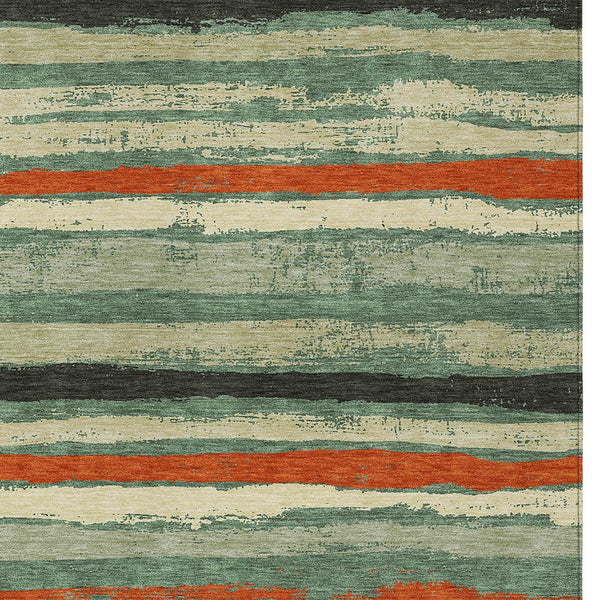 Homeroots 3' Stylish Washable Indoor Outdoor Area Rug In Beige, Brown, And Gray For Versatile Home Use 3' X 5' Polyester 598926