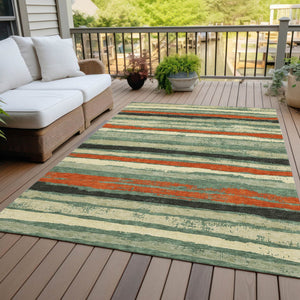 Homeroots 3' Stylish Washable Indoor Outdoor Area Rug In Beige, Brown, And Gray For Versatile Home Use 9' X 12' Polyester 598930