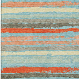 Homeroots 3' Stylish Washable Indoor Outdoor Area Rug In Beige, Brown, And Gray For Versatile Home Use 3' X 5' Polyester 598932