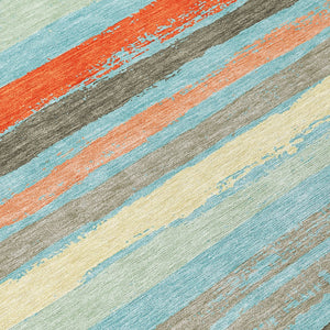 Homeroots 3' Stylish Washable Indoor Outdoor Area Rug In Beige, Brown, And Gray For Versatile Home Use 3' X 5' Polyester 598932