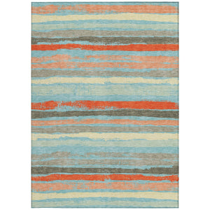 Homeroots 3' Stylish Washable Indoor Outdoor Area Rug In Beige, Brown, And Gray For Versatile Home Use 5' X 8' Polyester 598933