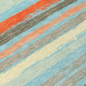 Homeroots 3' Stylish Washable Indoor Outdoor Area Rug In Beige, Brown, And Gray For Versatile Home Use 8' Round Polyester 598934