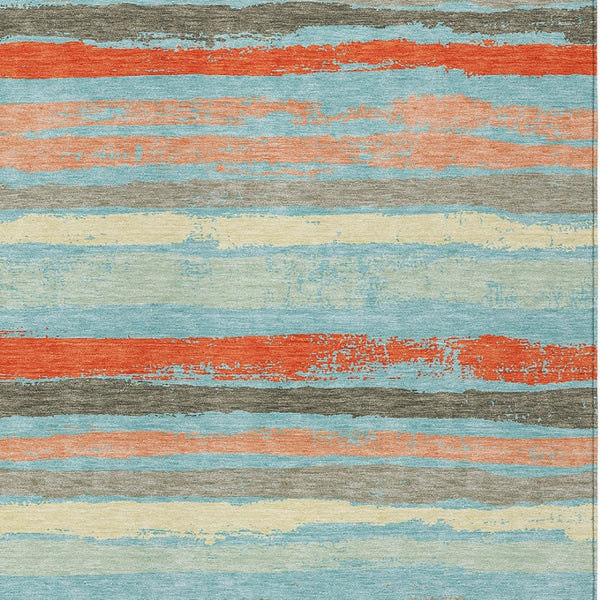 Homeroots 3' Stylish Washable Indoor Outdoor Area Rug In Beige, Brown, And Gray For Versatile Home Use 8' X 10' Polyester 598935