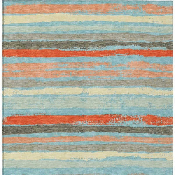 Homeroots 3' Stylish Washable Indoor Outdoor Area Rug In Beige, Brown, And Gray For Versatile Home Use 9' X 12' Polyester 598936