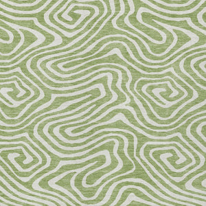 Homeroots 3' Artichoke Green Abstract Washable Area Rug For Indoor And Outdoor Spaces - Durable And Stylish 5' X 8' Polyester 598939