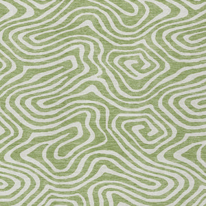 Homeroots 3' Artichoke Green Abstract Washable Area Rug For Indoor And Outdoor Spaces - Durable And Stylish 9' X 12' Polyester 598942