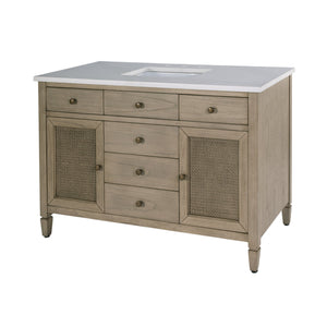 Butler Flagstaff 48" Single Sink Bathroom Vanity - Elegant Beige Wood & Quartz Design for Modern Spaces