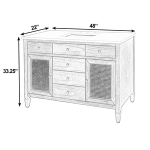 Butler Flagstaff 48" Single Sink Bathroom Vanity - Elegant Beige Wood & Quartz Design for Modern Spaces