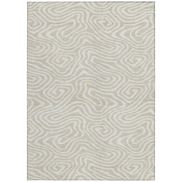 Homeroots 3' Artichoke Green Abstract Washable Area Rug For Indoor And Outdoor Spaces - Durable And Stylish 3' X 5' Polyester 598944