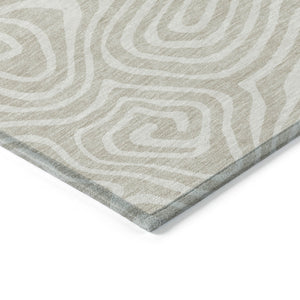 Homeroots 3' Artichoke Green Abstract Washable Area Rug For Indoor And Outdoor Spaces - Durable And Stylish 3' X 5' Polyester 598944