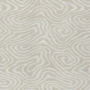 HomeRoots 9' X 12' Beige Linen Abstract Washable Area Rug - Durable, Stylish, Perfect for Indoor & Outdoor Use 598948