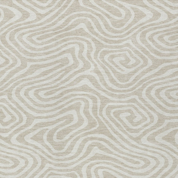 HomeRoots 9' X 12' Beige Linen Abstract Washable Area Rug - Durable, Stylish, Perfect for Indoor & Outdoor Use 598948