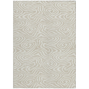 Homeroots 3' Artichoke Green Abstract Washable Area Rug For Indoor And Outdoor Spaces - Durable And Stylish 10' X 14' Polyester 598949