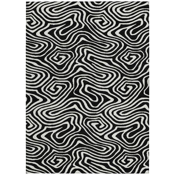 Homeroots 3' Artichoke Green Abstract Washable Area Rug For Indoor And Outdoor Spaces - Durable And Stylish 3' X 5' Polyester 598950