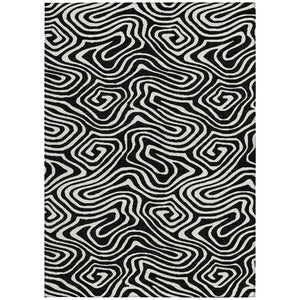 Homeroots 3' Artichoke Green Abstract Washable Area Rug For Indoor And Outdoor Spaces - Durable And Stylish 5' X 8' Polyester 598951