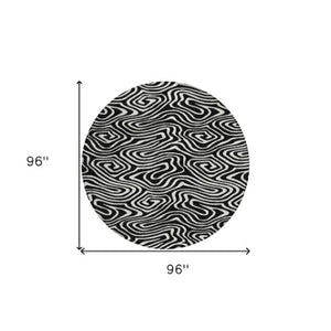 Homeroots 3' Artichoke Green Abstract Washable Area Rug For Indoor And Outdoor Spaces - Durable And Stylish 8' Round Polyester 598952