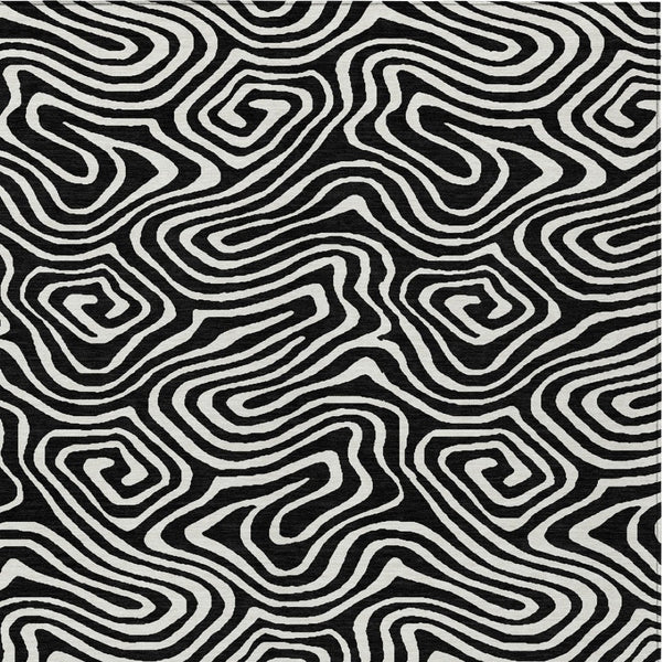 Homeroots 3' Artichoke Green Abstract Washable Area Rug For Indoor And Outdoor Spaces - Durable And Stylish 10' X 14' Polyester 598955